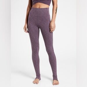 Athleta Elation Over-the-Heel Leggings Tights Heathered Purple Large Women’s NWT
